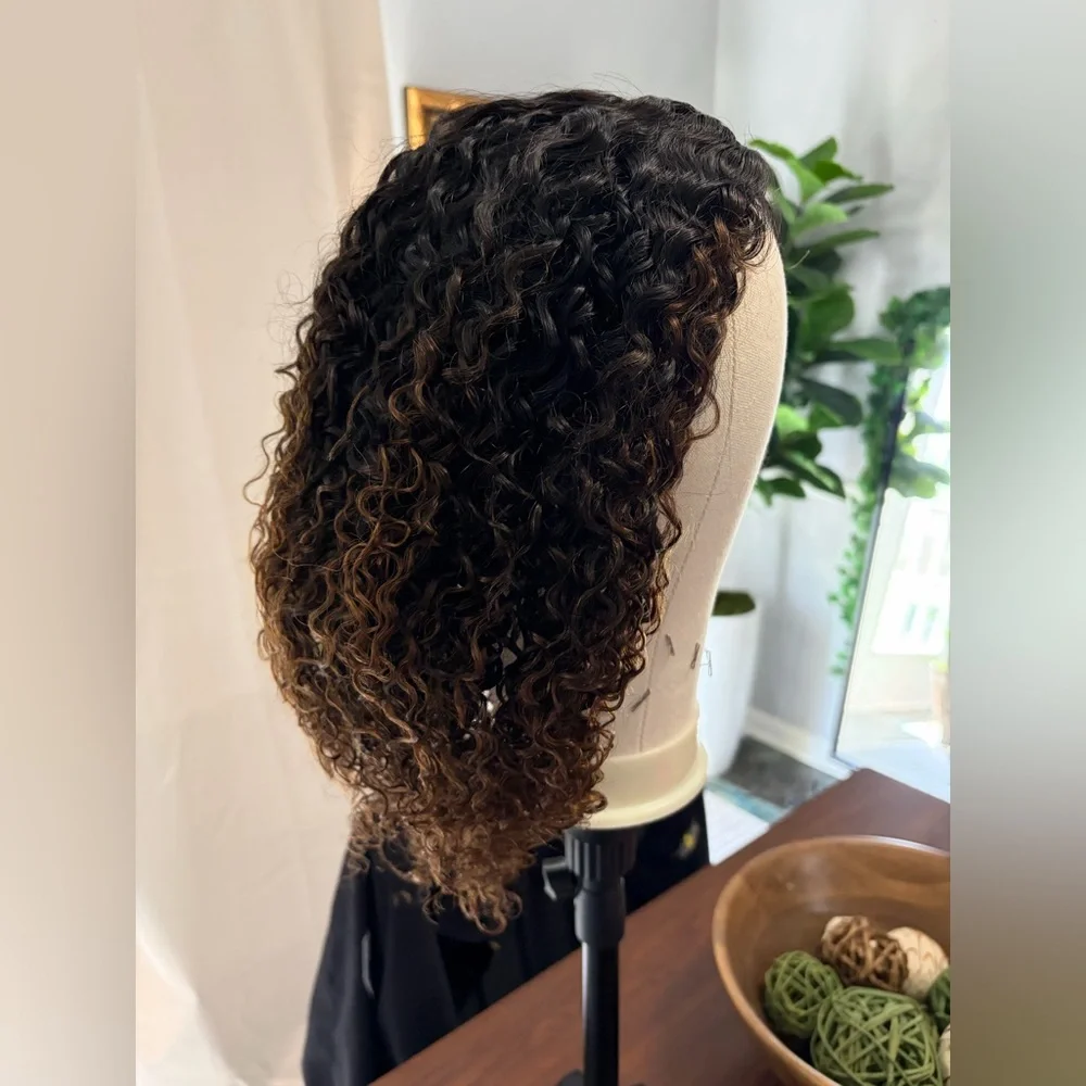 UNice InvisiBlend V part Jerry Curly& Kinky Curly Wig 16”